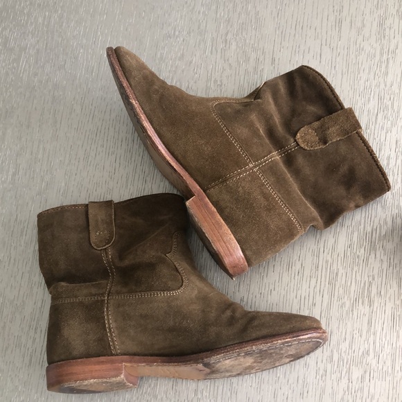 Isabel Marant Olive Suede Ankle Boots size 7 - Picture 12 of 14